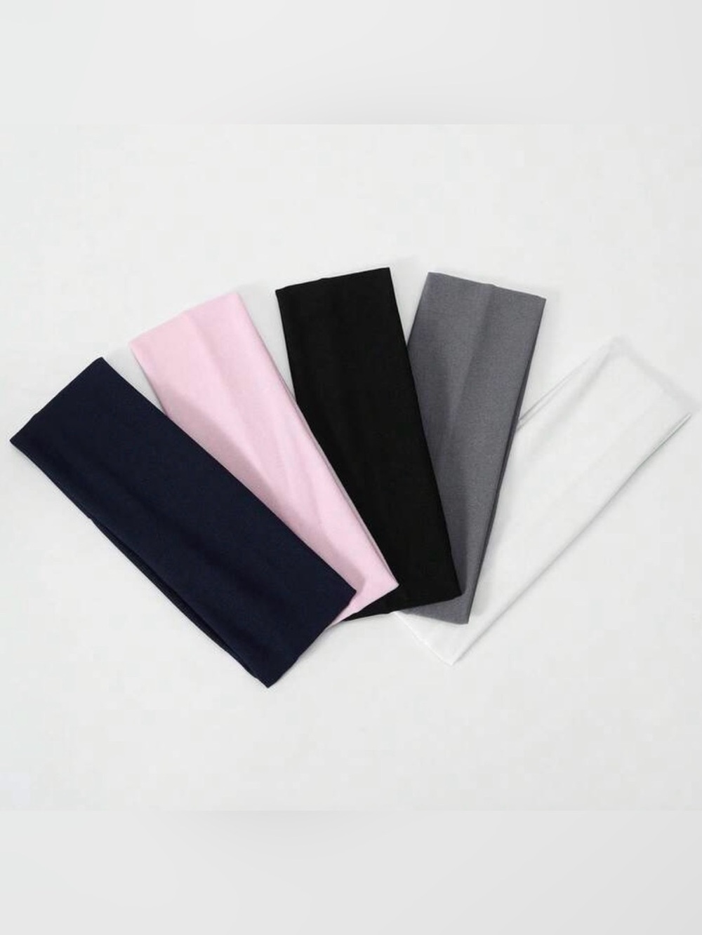 SHEIN Stretch Headband Set - Navy, Pink, Black, Gray, White